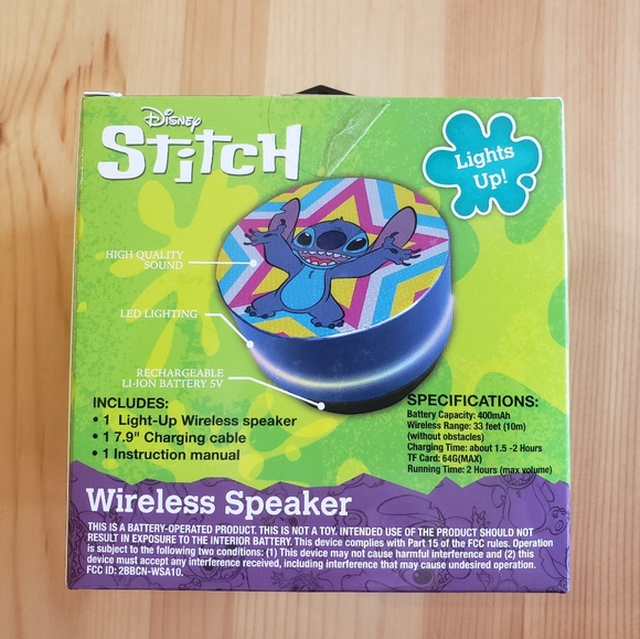 🌺HP!🌺 Disney's Stitch Light-Up Wireless Speaker 🎶 - Picture 3 of 9